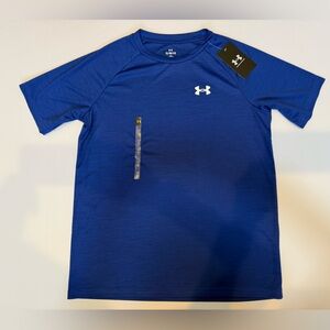 NWT. Blue Boys Under Armour Performance Shirt Size L